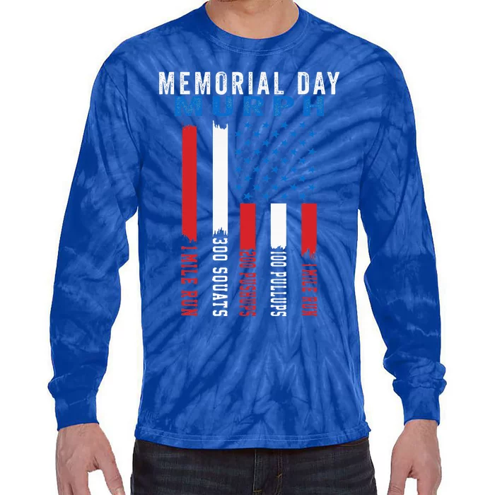 Murph Challenge American Memorial Day Workout Gym Tie-Dye Long Sleeve Shirt