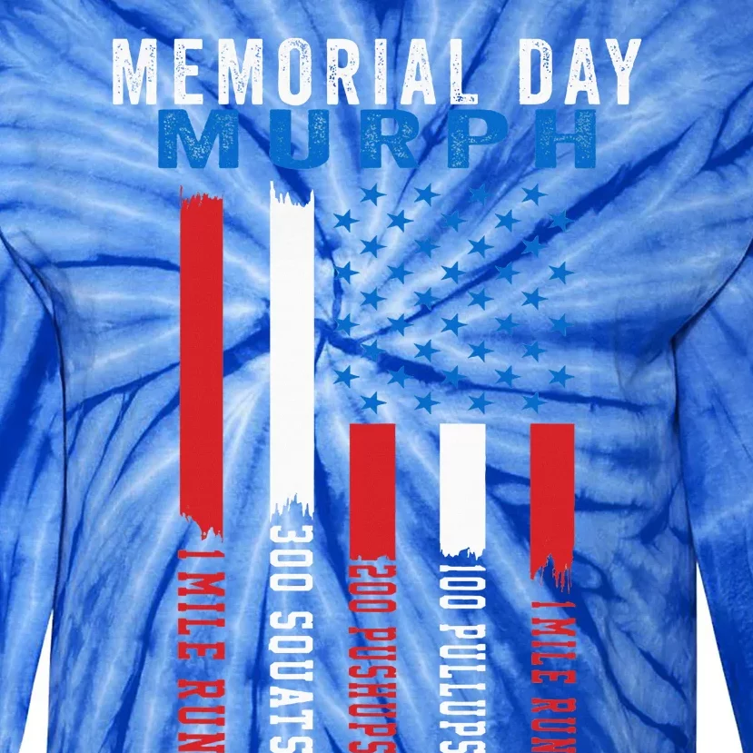 Murph Challenge American Memorial Day Workout Gym Tie-Dye Long Sleeve Shirt