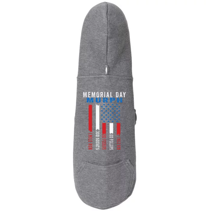 Murph Challenge American Memorial Day Workout Gym Doggie 3-End Fleece Hoodie