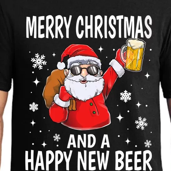 Merry Christmas And A Happy New Beer Ing Fun Christmas Gift Pajama Set