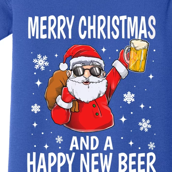 Merry Christmas And A Happy New Beer Ing Fun Christmas Gift Baby Bodysuit