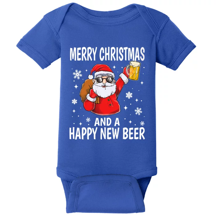 Merry Christmas And A Happy New Beer Ing Fun Christmas Gift Baby Bodysuit