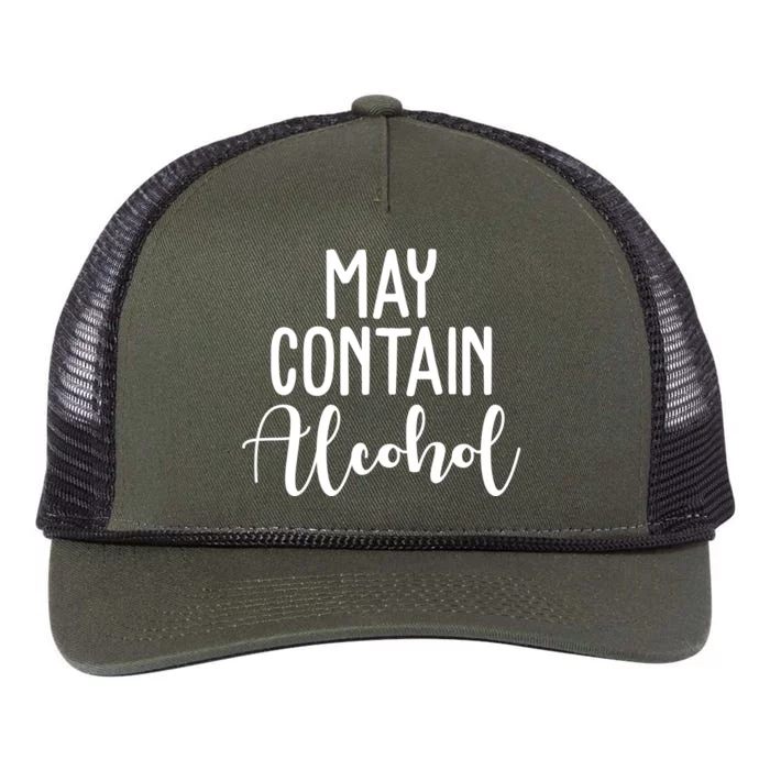 May Contain Alcohol Funny Retro Rope Trucker Hat Cap