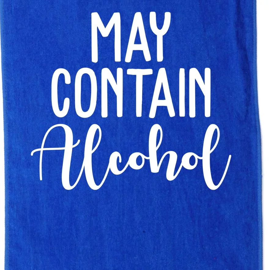 May Contain Alcohol Funny Platinum Collection Golf Towel