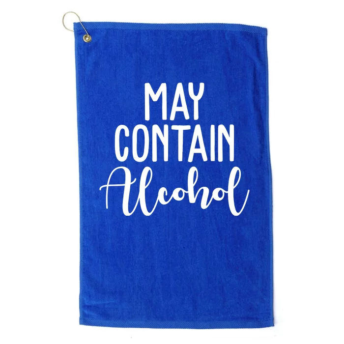 May Contain Alcohol Funny Platinum Collection Golf Towel