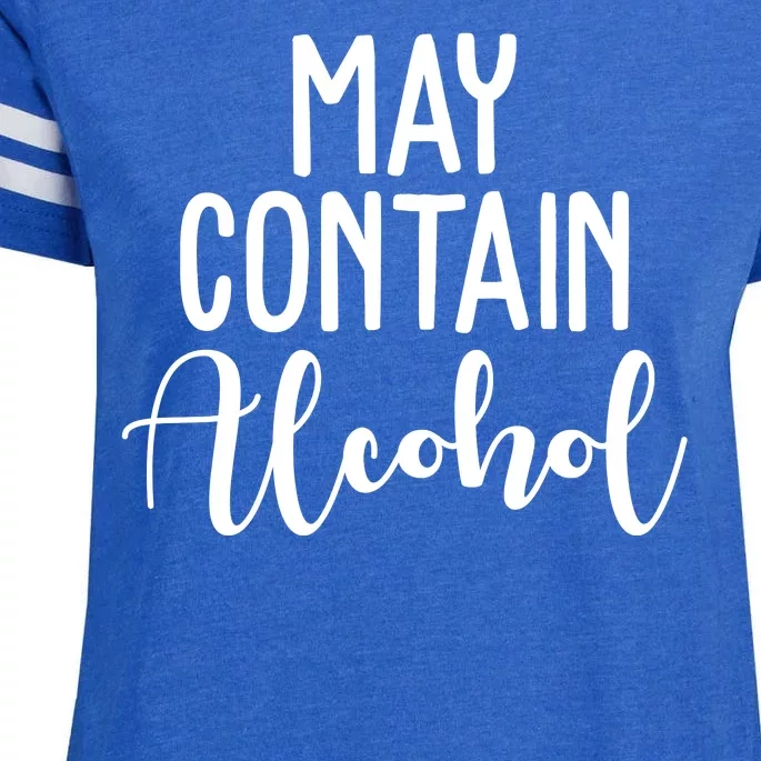 May Contain Alcohol Funny Enza Ladies Jersey Football T-Shirt