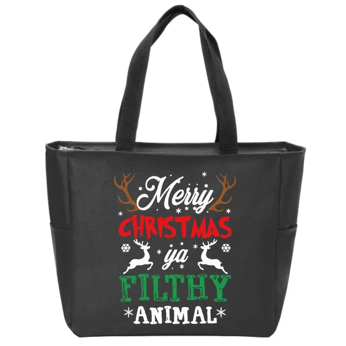 Merry Christmas Animal Filthy Ya Xmas Pajama Zip Tote Bag