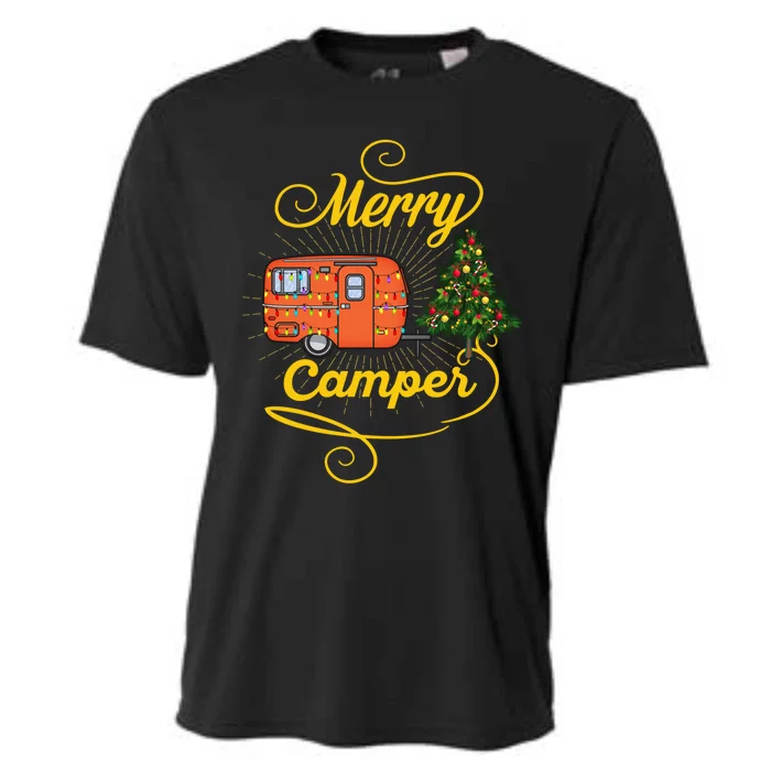 Merry Camper And Christmas Camping Lovers Gift Cooling Performance Crew T-Shirt