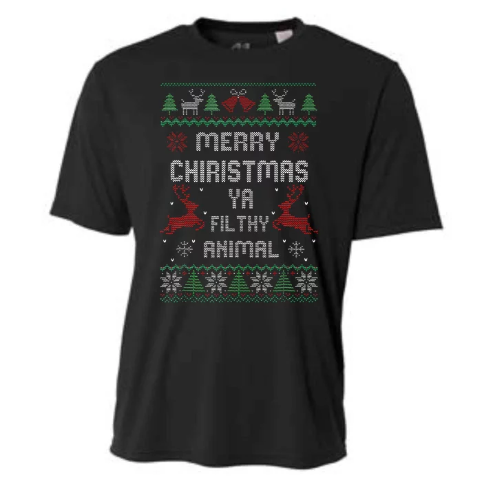 Merry Christmas Animal Filthy Ya Xmas Pajama Cooling Performance Crew T-Shirt