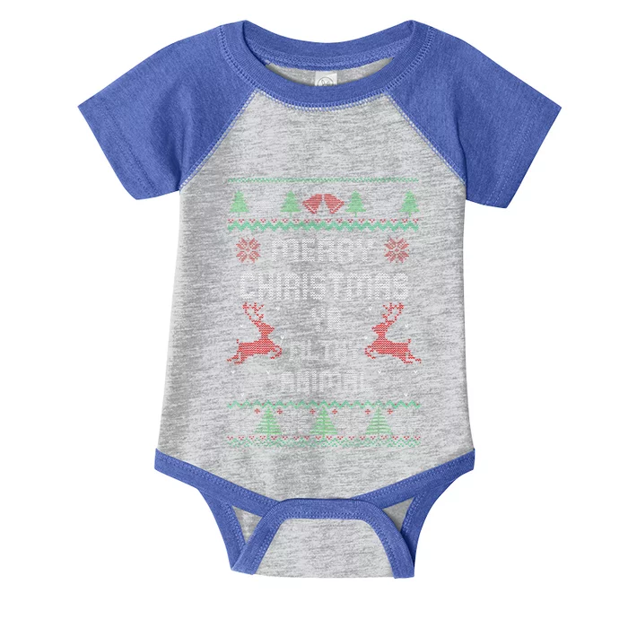 Merry Christmas Animal Filthy Ya Xmas Pajama Infant Baby Jersey Bodysuit