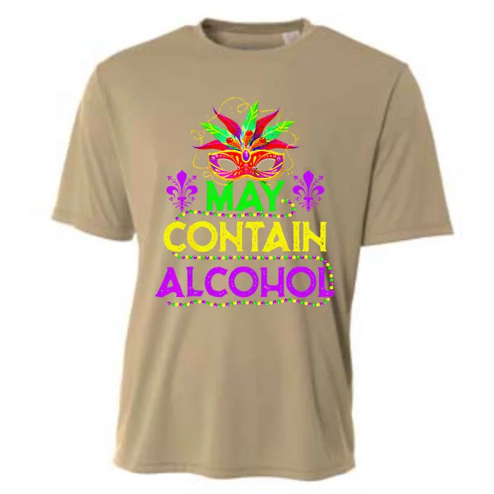 May Contain Alcohol Funny Mardi Gras 2024 Cooling Performance Crew T-Shirt