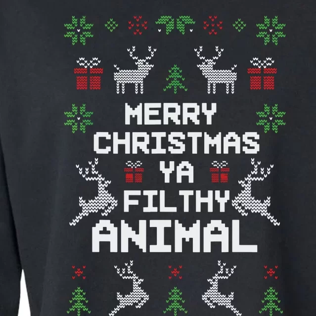 Merry Christmas Animal Filthy Ya Cropped Pullover Crew