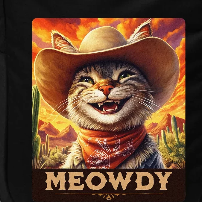 Meowdy Cowboy A Furry Friend In The Wild West Cat Impact Tech Backpack