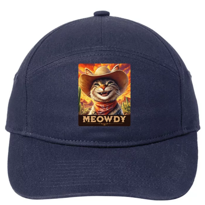 Meowdy Cowboy A Furry Friend In The Wild West Cat 7-Panel Snapback Hat