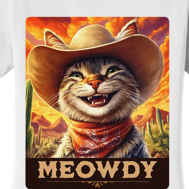 Meowdy Cowboy A Furry Friend In The Wild West Cat Women's T-Shirt