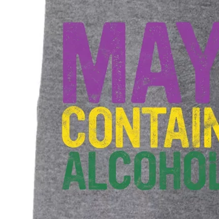 May Contain Alcohol Gift Joke Mardi Gras Masquerade Parade Funny Gift Doggie 3-End Fleece Hoodie