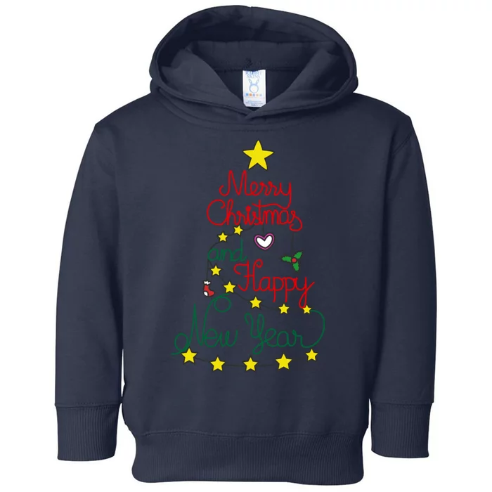 Merry Christmas And Happy New Year Toddler Hoodie