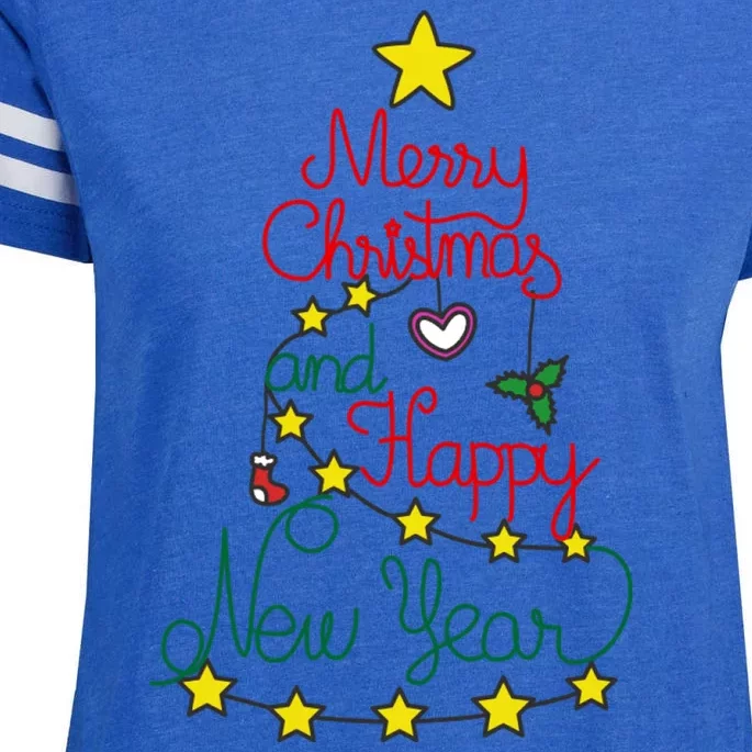 Merry Christmas And Happy New Year Enza Ladies Jersey Football T-Shirt