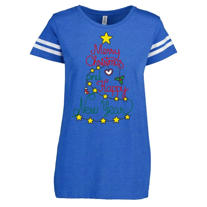 Merry Christmas And Happy New Year Enza Ladies Jersey Football T-Shirt