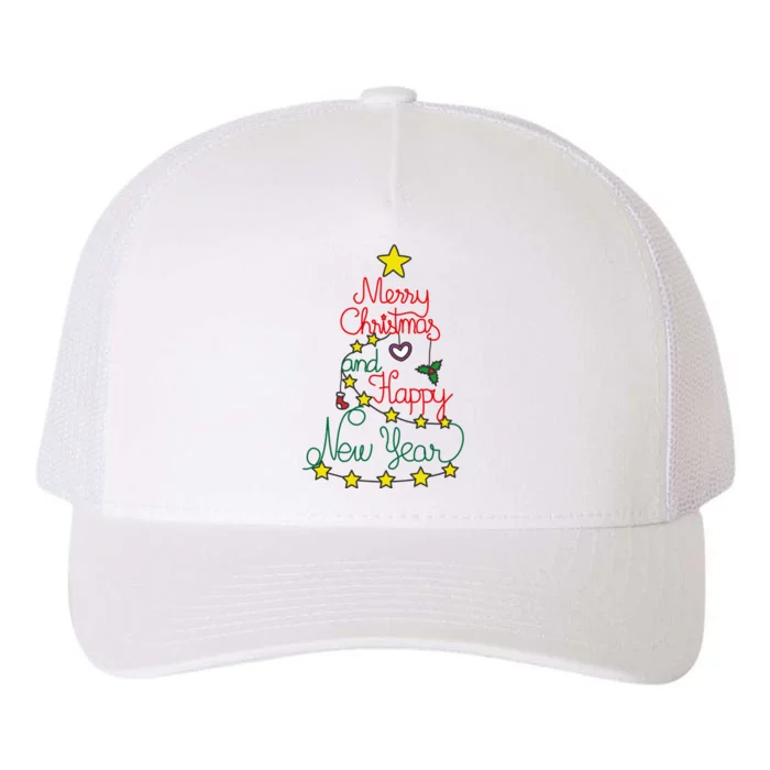 Merry Christmas And Happy New Year Yupoong Adult 5-Panel Trucker Hat