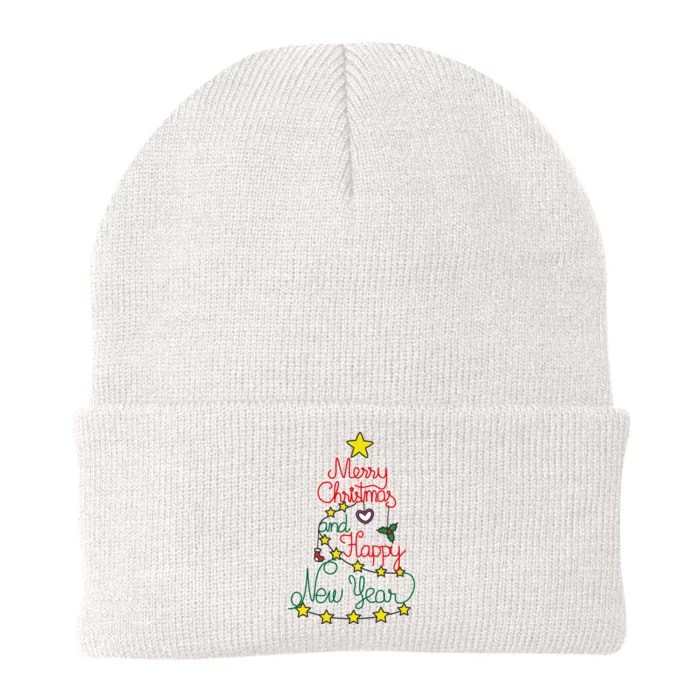 Merry Christmas And Happy New Year Knit Cap Winter Beanie