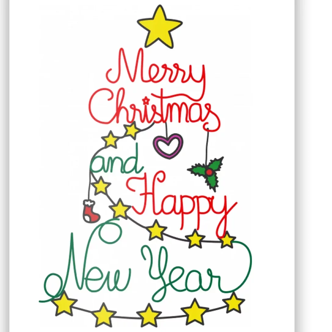 Merry Christmas And Happy New Year Poster