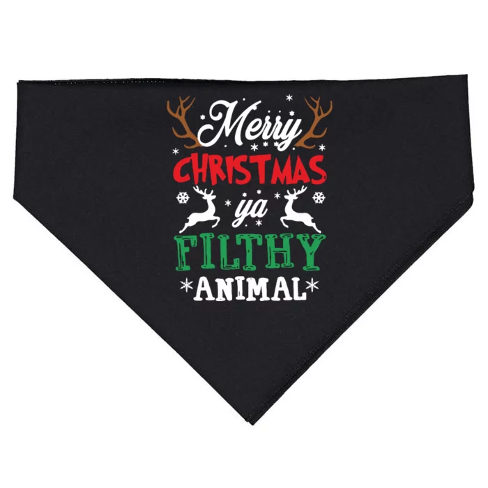 Merry Christmas Animal Filthy Ya Xmas Pajama USA-Made Doggie Bandana