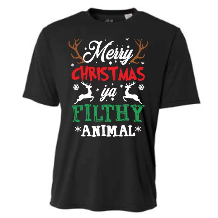 Merry Christmas Animal Filthy Ya Xmas Pajama Cooling Performance Crew T-Shirt