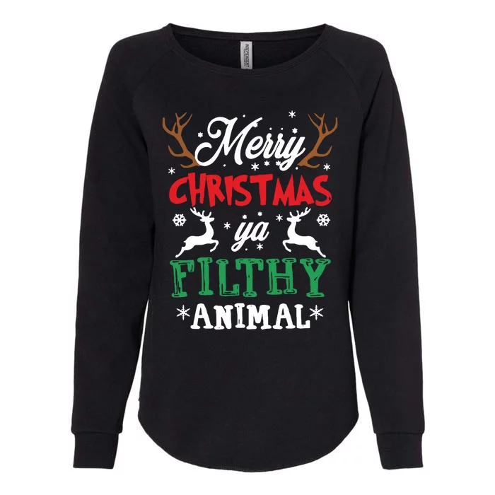 Merry Christmas Animal Filthy Ya Xmas Pajama Womens California Wash Sweatshirt