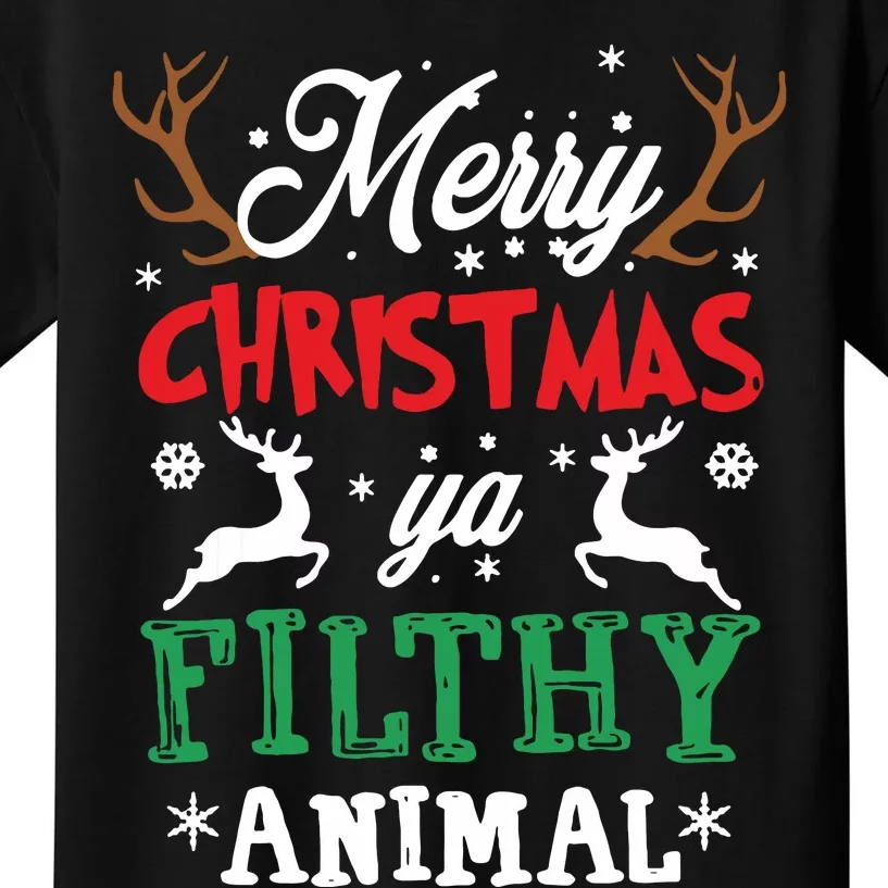 Merry Christmas Animal Filthy Ya Xmas Pajama Kids T-Shirt