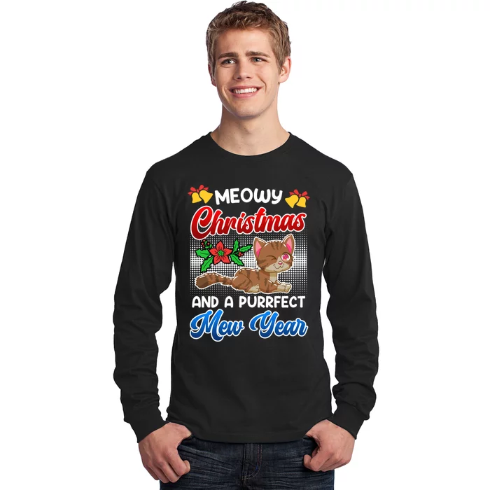 Meowy Christmas & A Mew Year Cat Owner Cats Long Sleeve Shirt