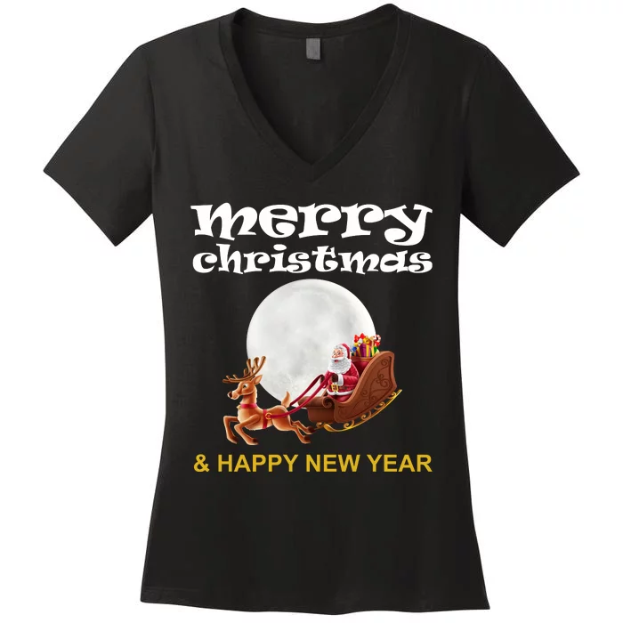 Merry Christmas And Happy New Year Women's V-Neck T-Shirt