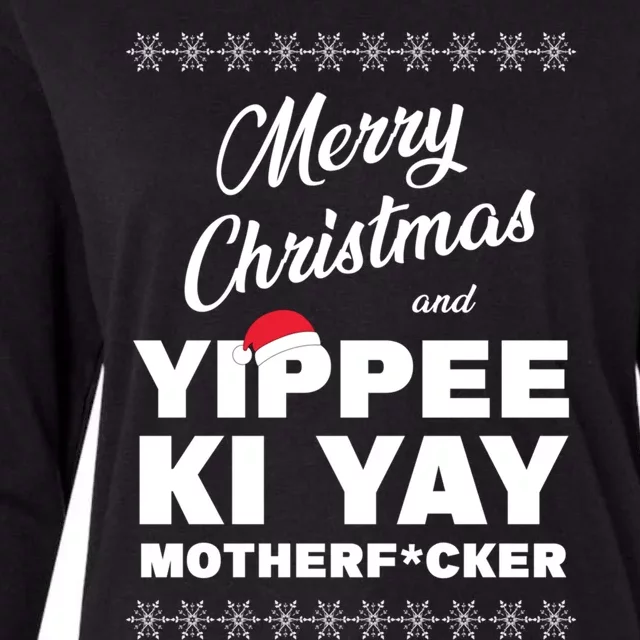 MERRY CHRISTMAS AND YIPPEE KI YAY MOTHERFCKER, Christmas Essential Womens Cotton Relaxed Long Sleeve T-Shirt