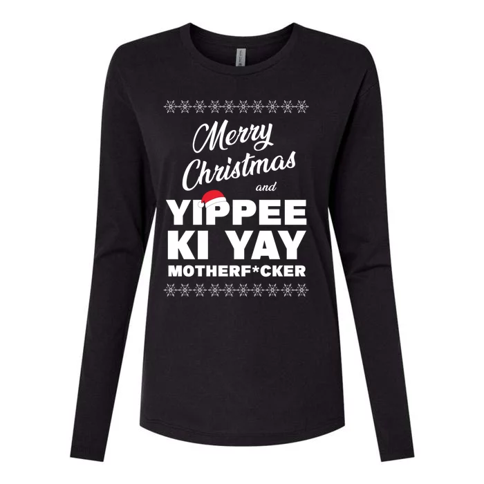 MERRY CHRISTMAS AND YIPPEE KI YAY MOTHERFCKER, Christmas Essential Womens Cotton Relaxed Long Sleeve T-Shirt