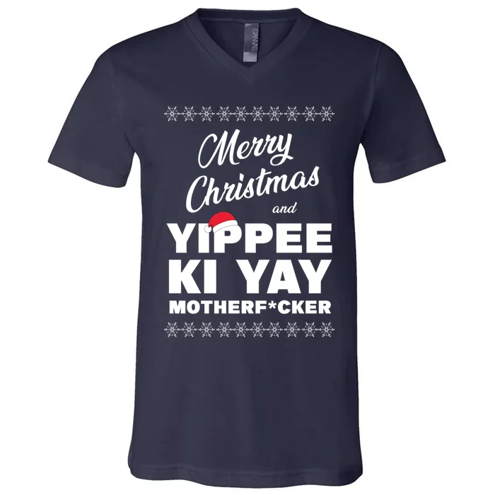 MERRY CHRISTMAS AND YIPPEE KI YAY MOTHERFCKER, Christmas Essential V-Neck T-Shirt