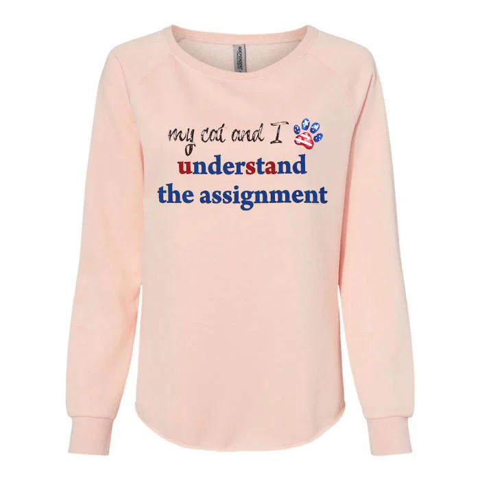 My Cat And I Understand The Assignment Womens California Wash Sweatshirt