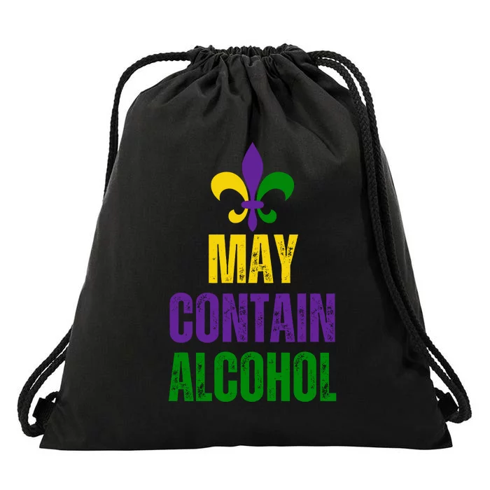 May Contain Alcohol Drawstring Bag