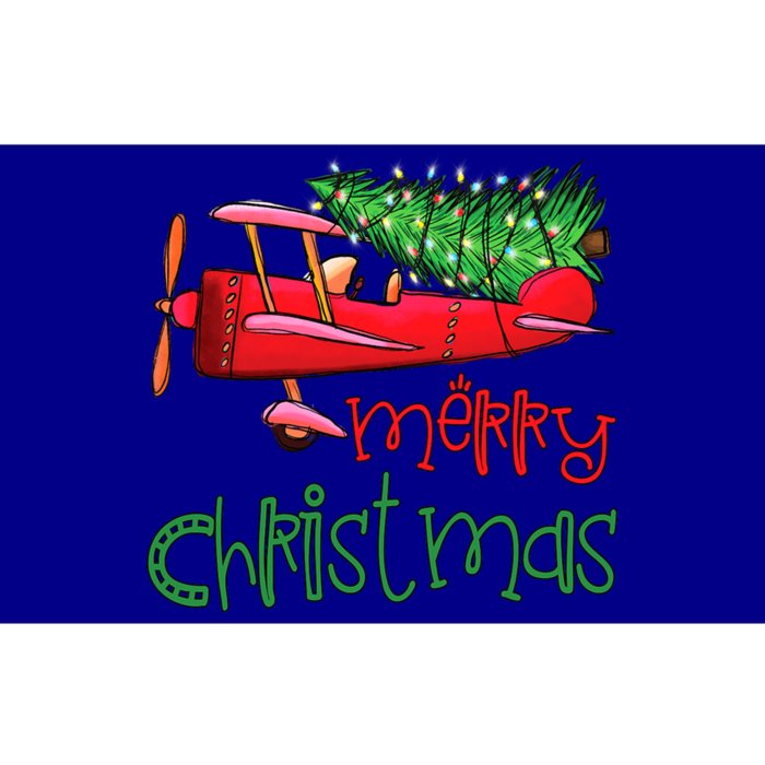 Merry Christmas Airplane Christmas Tree Pilot Xmas Funny Funny Gift Bumper Sticker