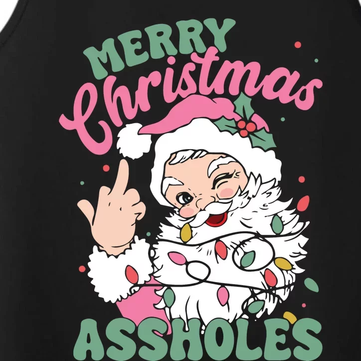 Merry Christmas Assholes Funny Performance Tank