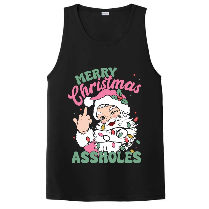 Merry Christmas Assholes Funny Performance Tank