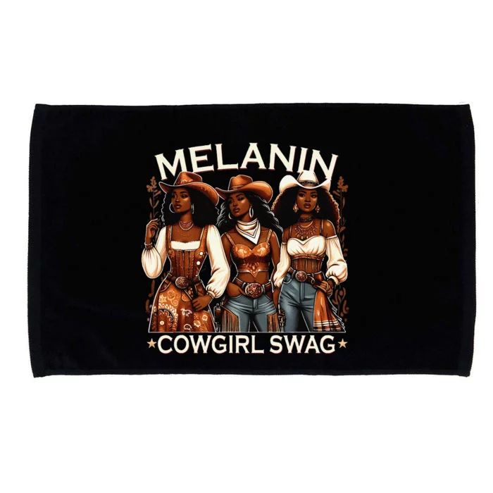 Melanin Cowgirls African Melanin Cowgirl Swag Black History Microfiber Hand Towel