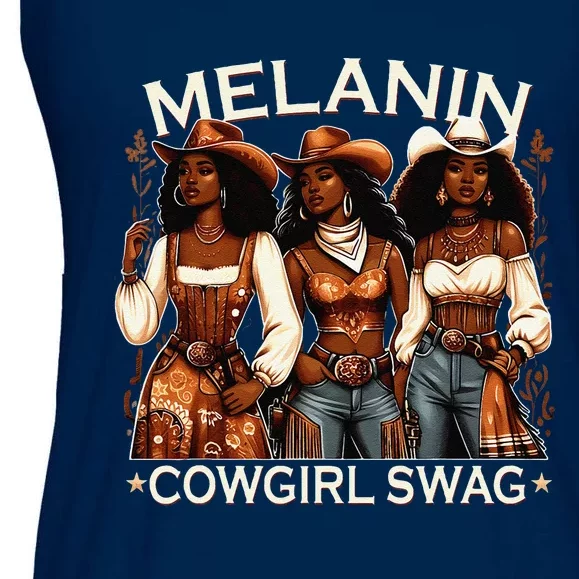 Melanin Cowgirls African Melanin Cowgirl Swag Black History Ladies Essential Flowy Tank