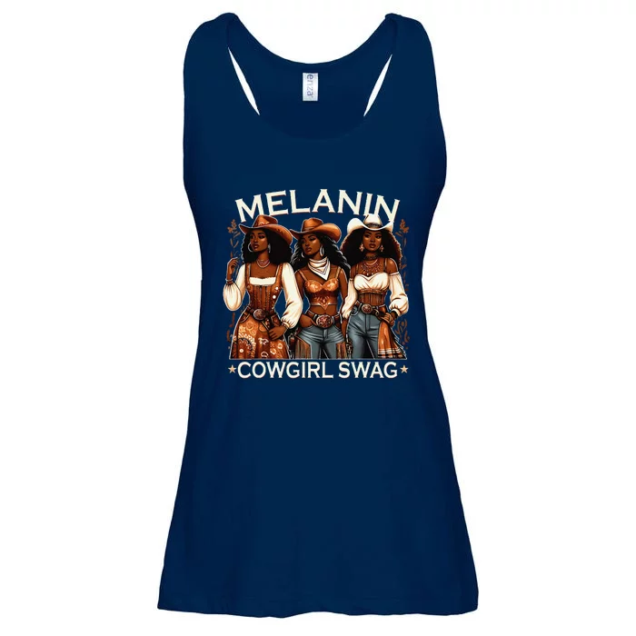 Melanin Cowgirls African Melanin Cowgirl Swag Black History Ladies Essential Flowy Tank