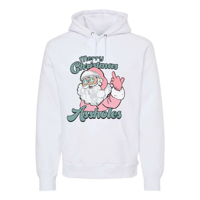 Merry Christmas Assholes Santa Sweater Dirty Humor Christmas Premium Hoodie