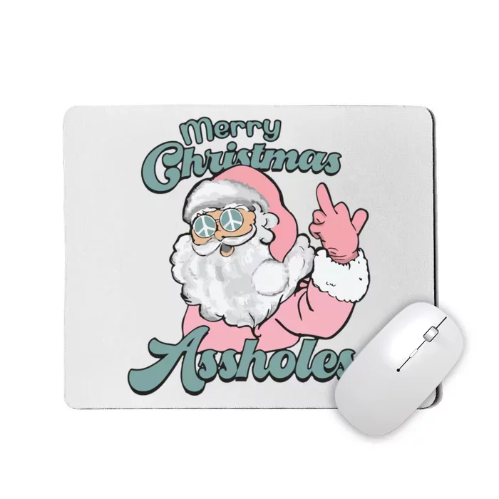 Merry Christmas Assholes Santa Sweater Dirty Humor Christmas Mousepad