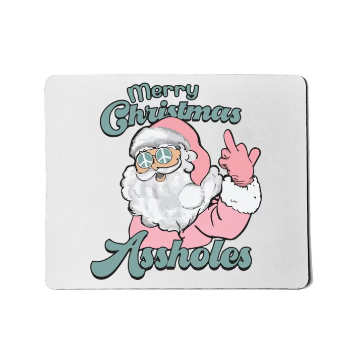 Merry Christmas Assholes Santa Sweater Dirty Humor Christmas Mousepad