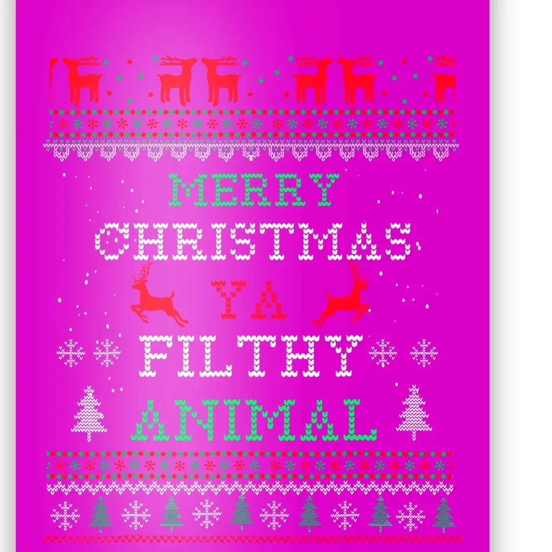 Merry Christmas Animal Filthy Ya Xmas Pajama Family Matching Poster