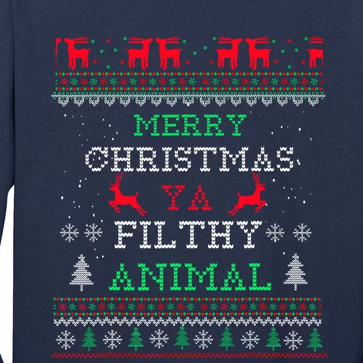 Merry Christmas Animal Filthy Ya Xmas Pajama Family Matching Tall Long Sleeve T-Shirt