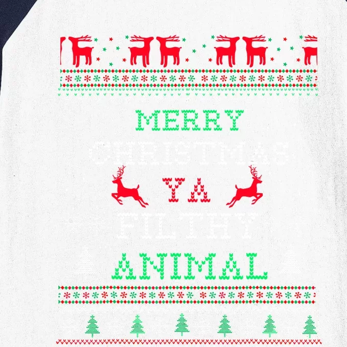 Merry Christmas Animal Filthy Ya Xmas Pajama Family Matching Baseball Sleeve Shirt