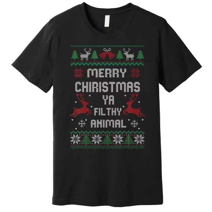 Merry Christmas Animal Filthy Ya Premium T-Shirt